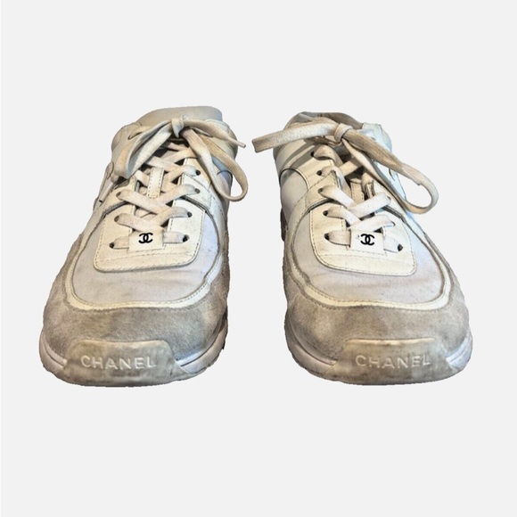 Chanel Interlocking CC Logo Leather Sneakers - Picture 3 of 6